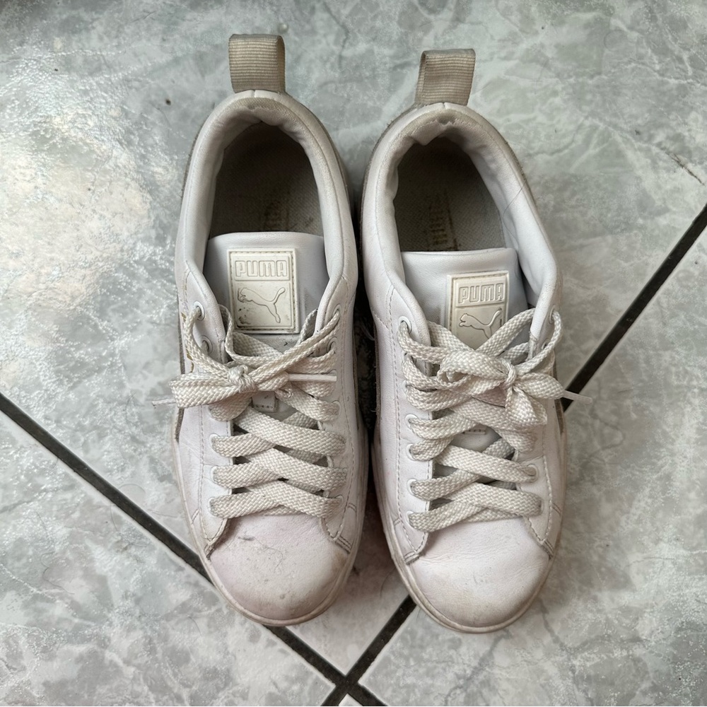 Puma Mayze White Platform Sneakers